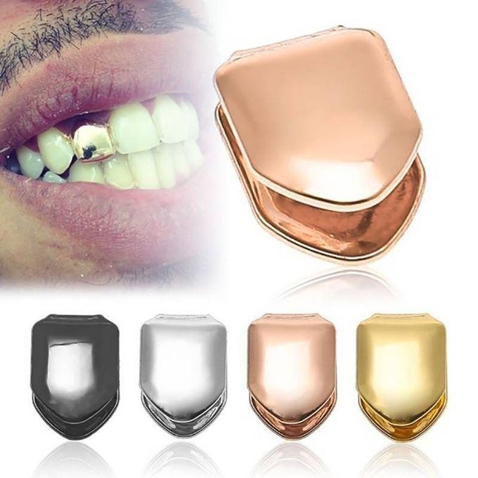 Single Tooth Cap Grill Grillz - Silver/Gold/Rose Gold/Black